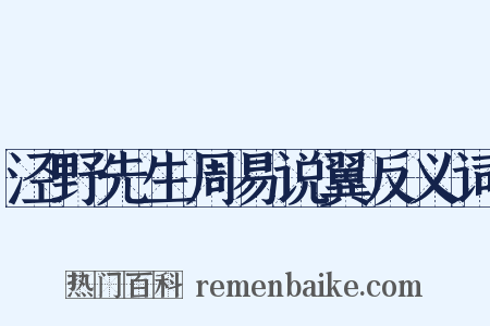 泾野先生周易说翼反义词是什么意思的图片